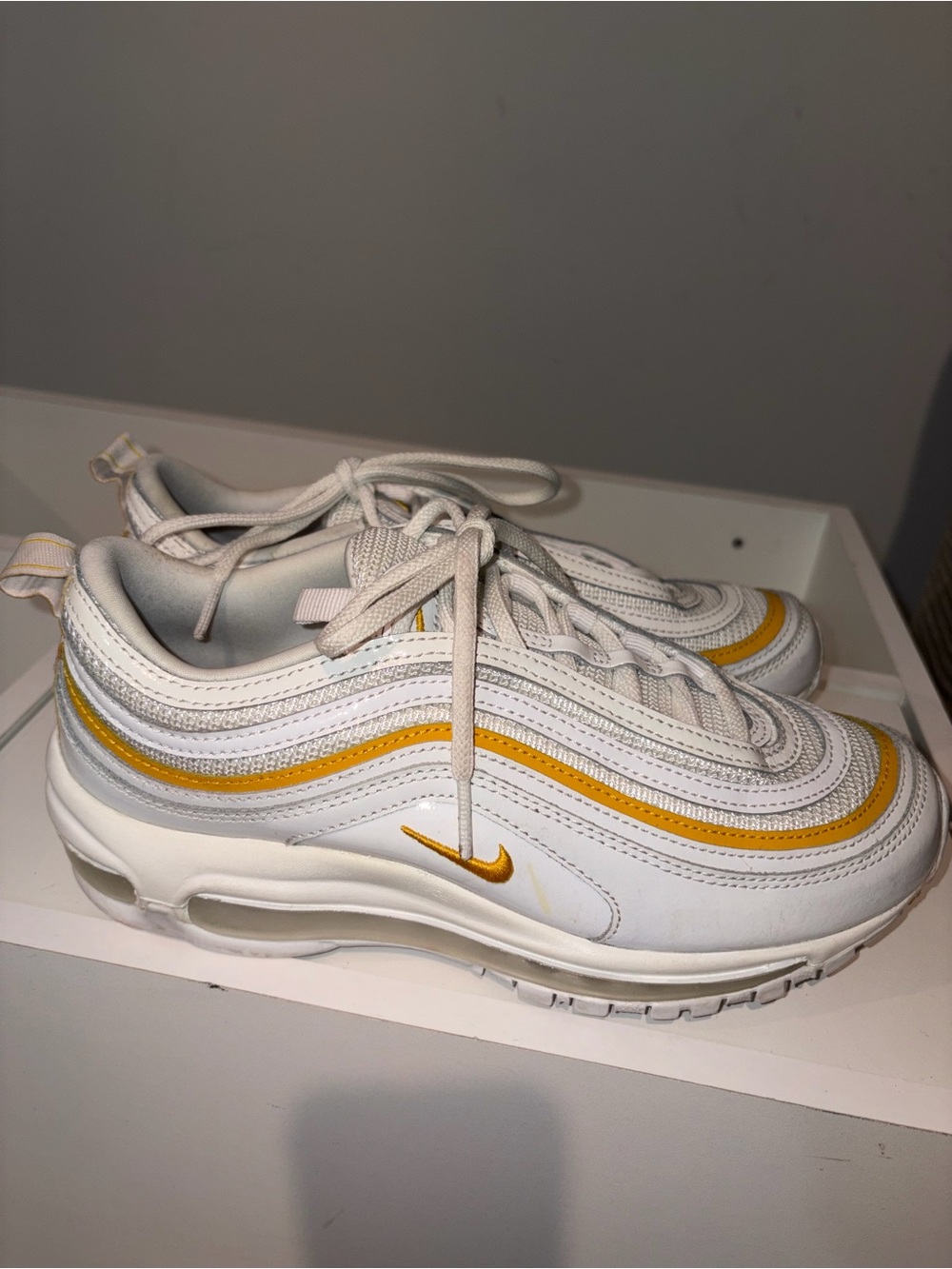 Nike Air Max 97 White University Gold Sneakers Size 8.5 women
